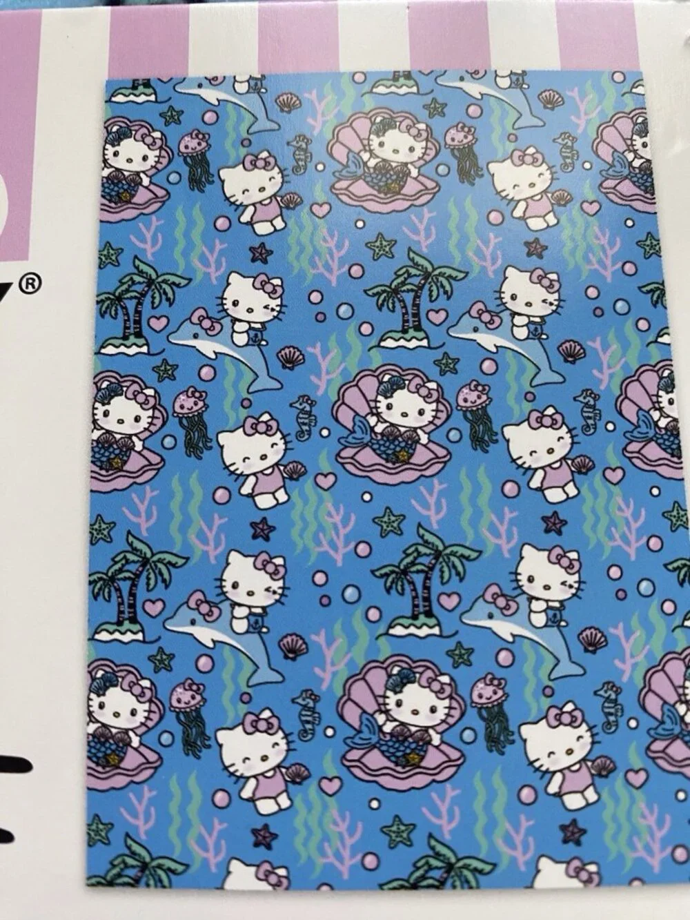 Hello Kitty Mermaid Dolphin Jellyfish Soft Throw Blanket Blue Pink 50” X 70” NEW